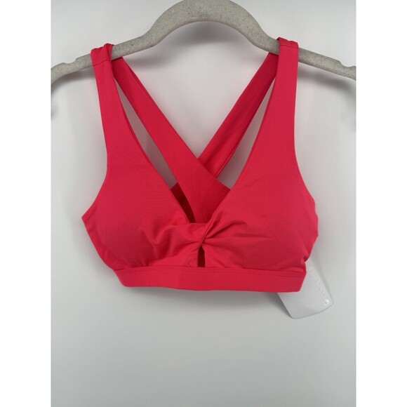 Fabletics Oasis Twist Medium Impact Sports Bra in Neon Pink - Size XS - Picture 1 of 3